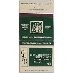 Vintage Matchbook Cover Clinton County National Bank & Trust Wilmington Ohio
